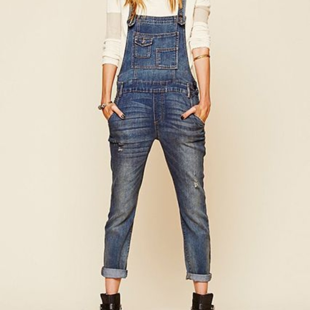 Freepeople Washed Denim Overalls
